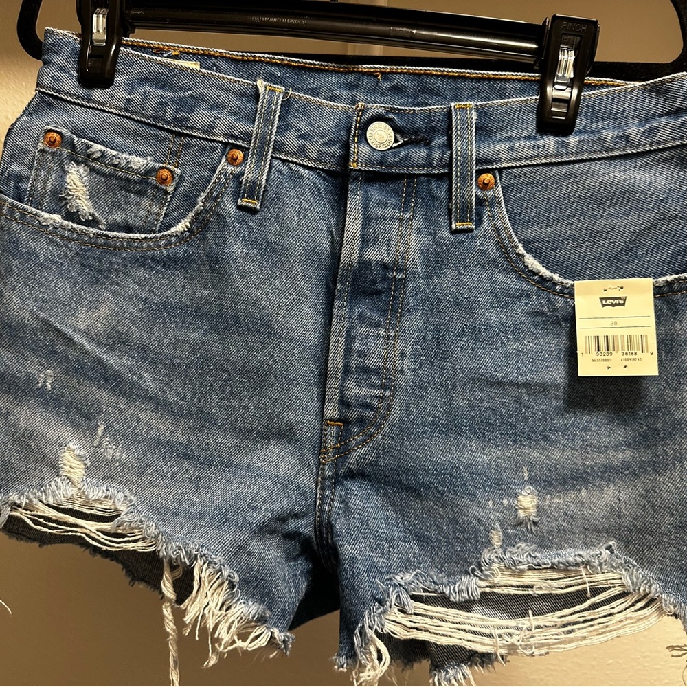 Levi's Distressed Blue Jean Shorts